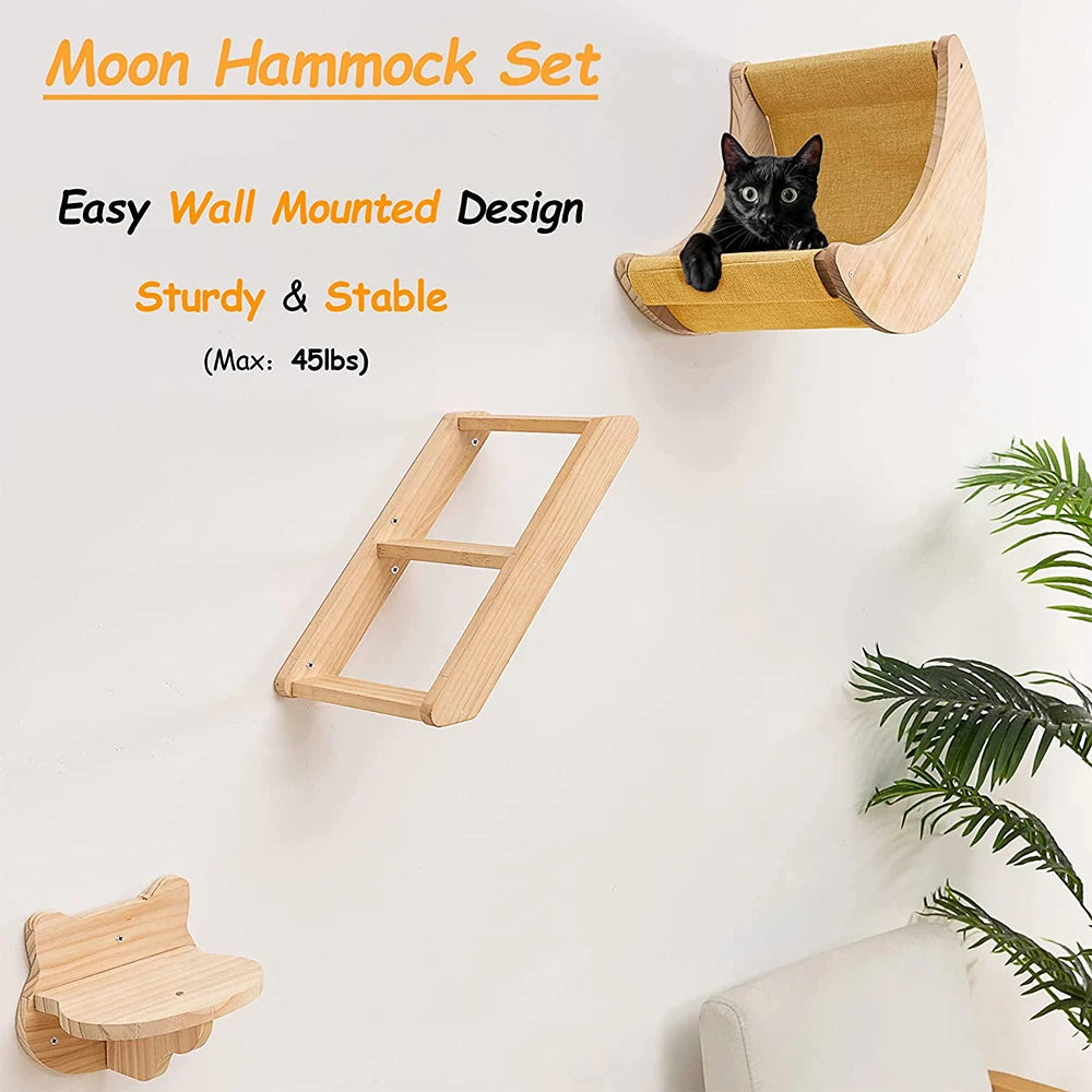Cat Shelf Climbing wall with Hammock - We Have the Goodies