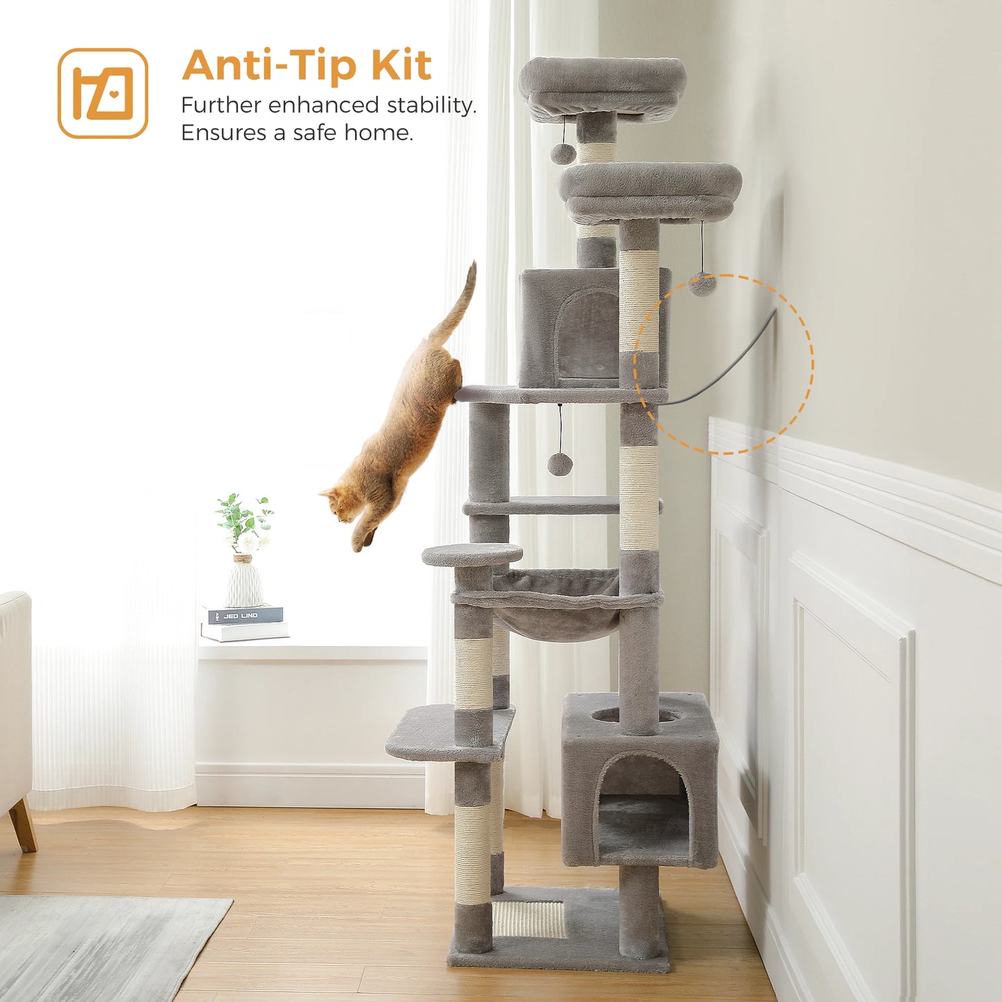 184cm Large Cat Tree With Scratching Posts