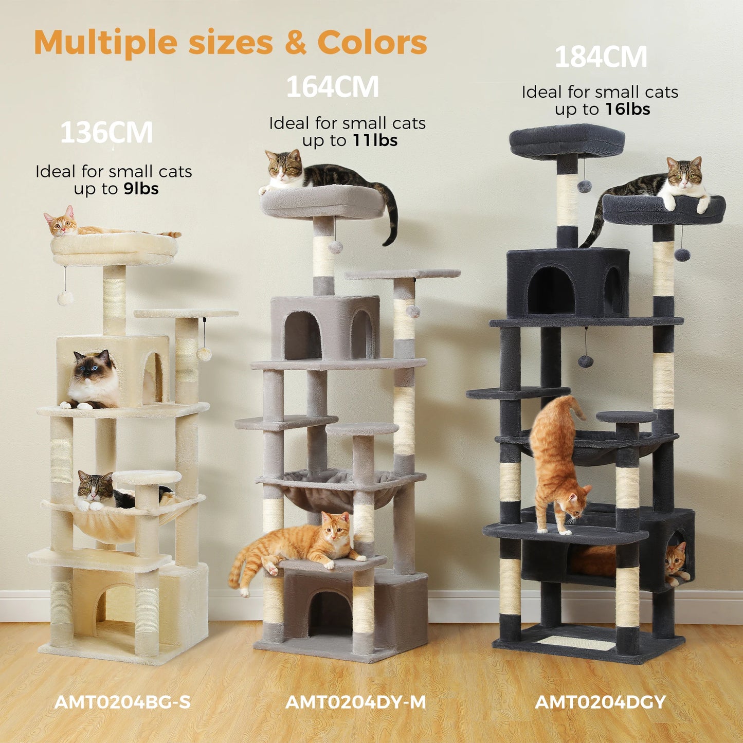 184cm Large Cat Tree With Scratching Posts