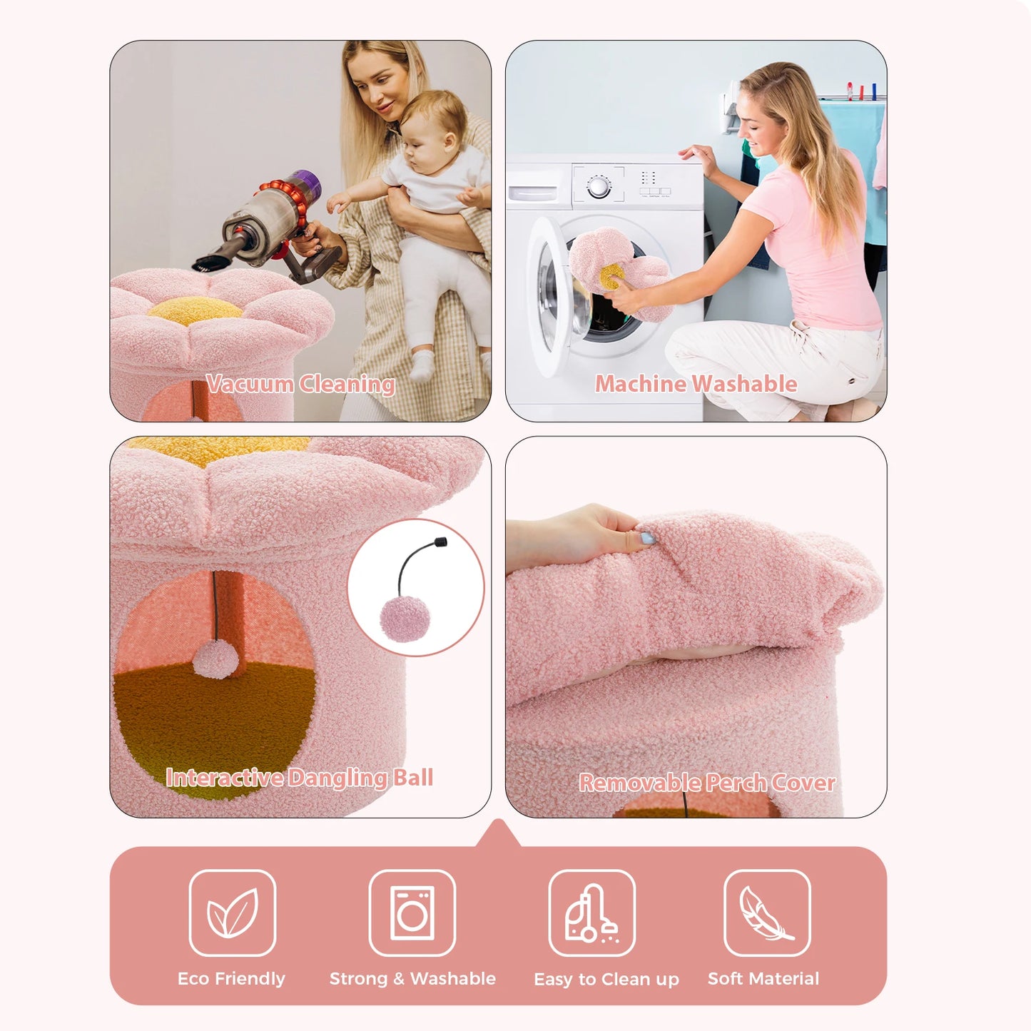Cat Bed with removable flower bed - We Have the Goodies