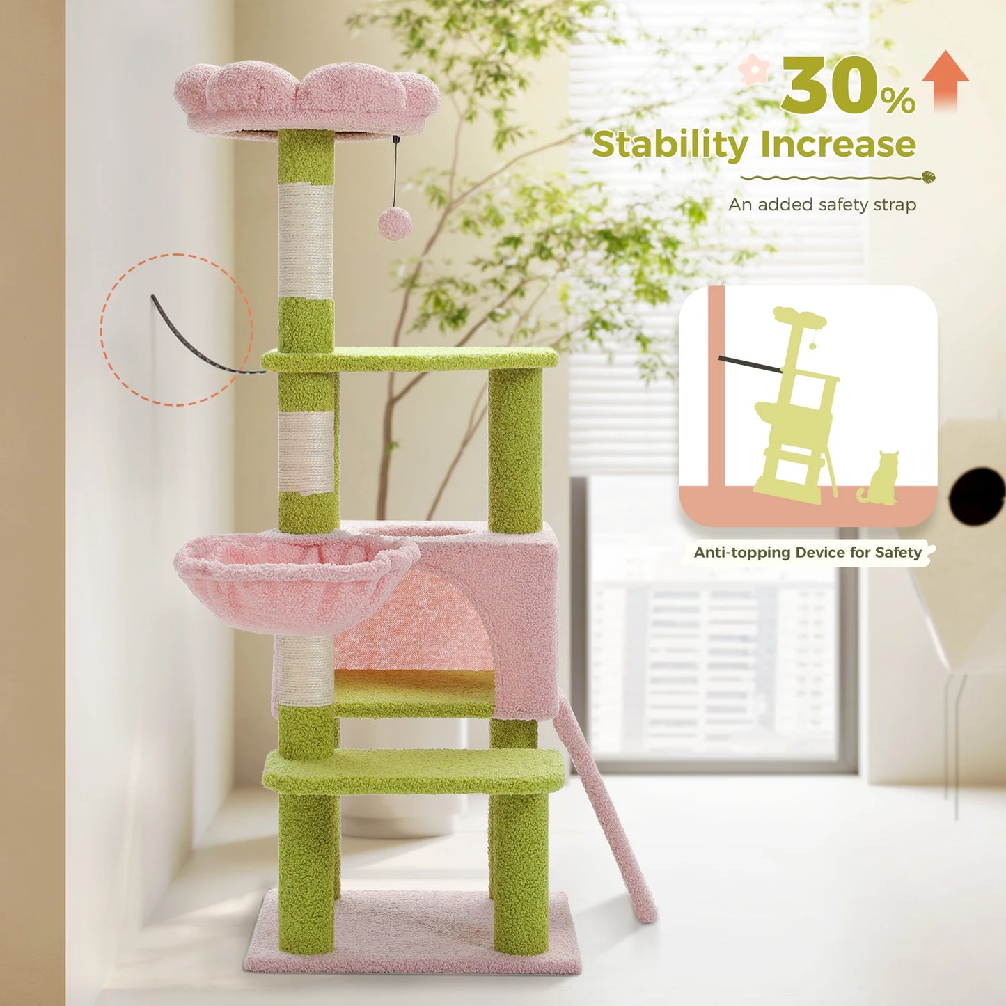 Flower Cat Tree with scratcher - We Have the Goodies