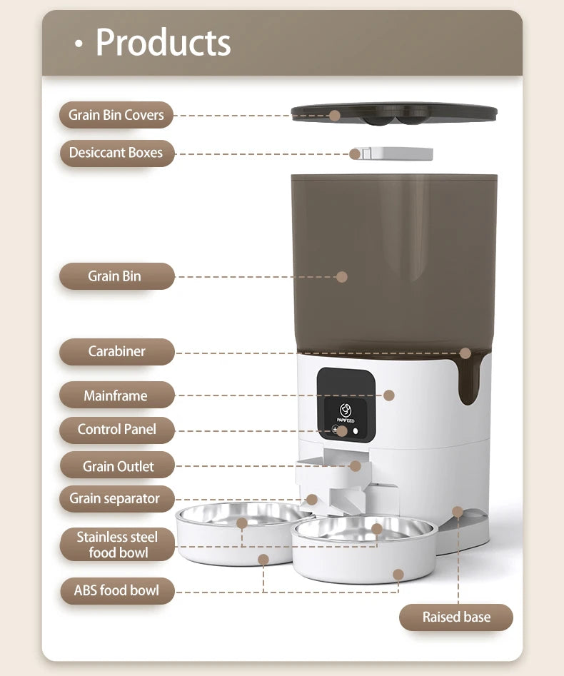 Pet double bowl automatic food dispenser - We Have the Goodies