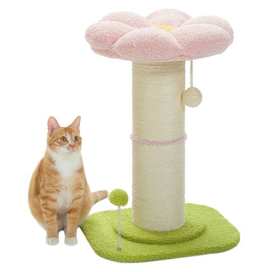 Flower Cat Scratching Post with Removable Flower Bed