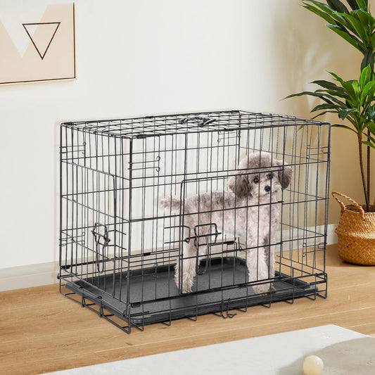 Double Door Folding Dog Cage - We Have the Goodies 