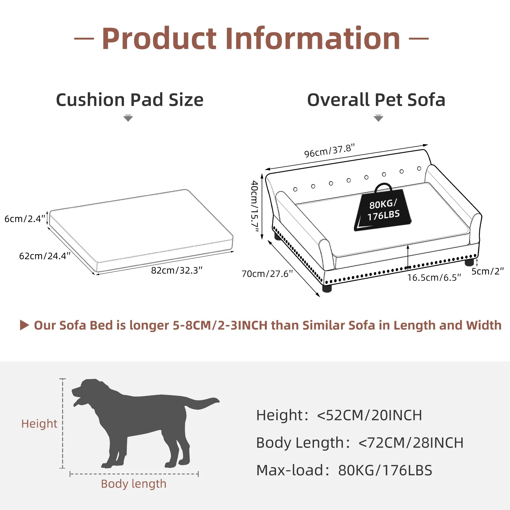 Dog Sofa with Removable Cushion - We Have the Goodies 
