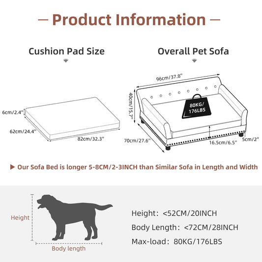 Dog Sofa with Removable Cushion - We Have the Goodies 