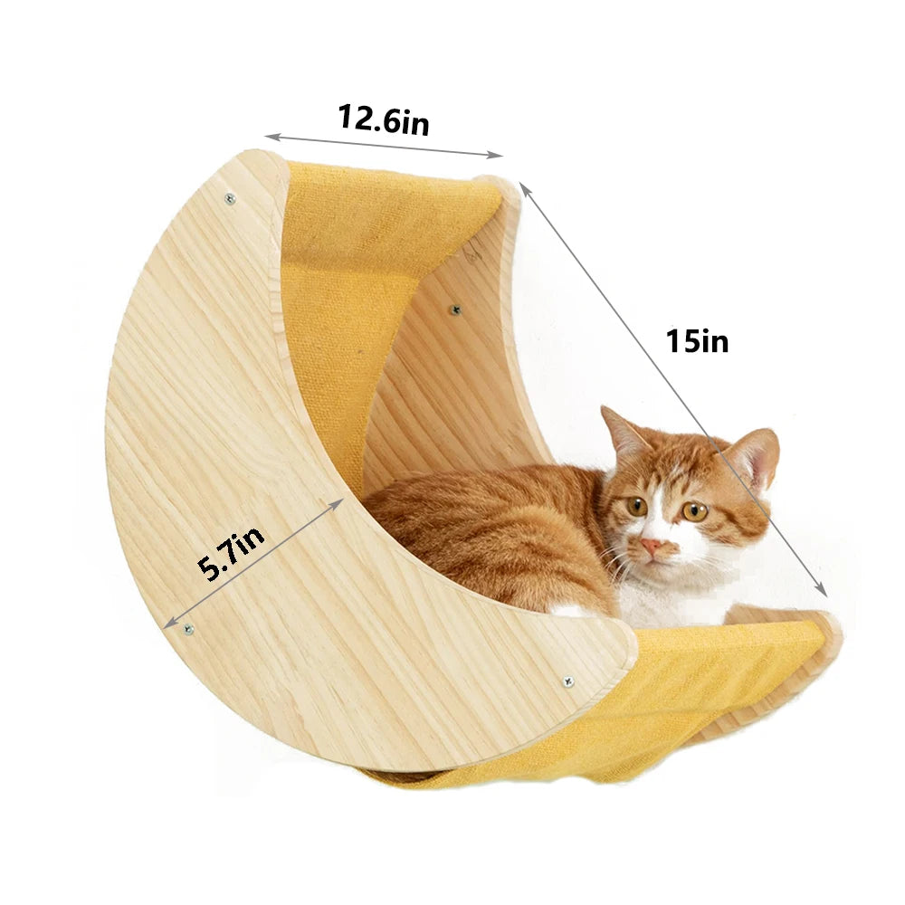 Cat Shelf Climbing wall with Hammock - We Have the Goodies 