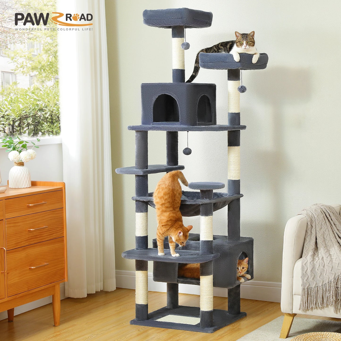 184cm Large Cat Tree With Scratching Posts