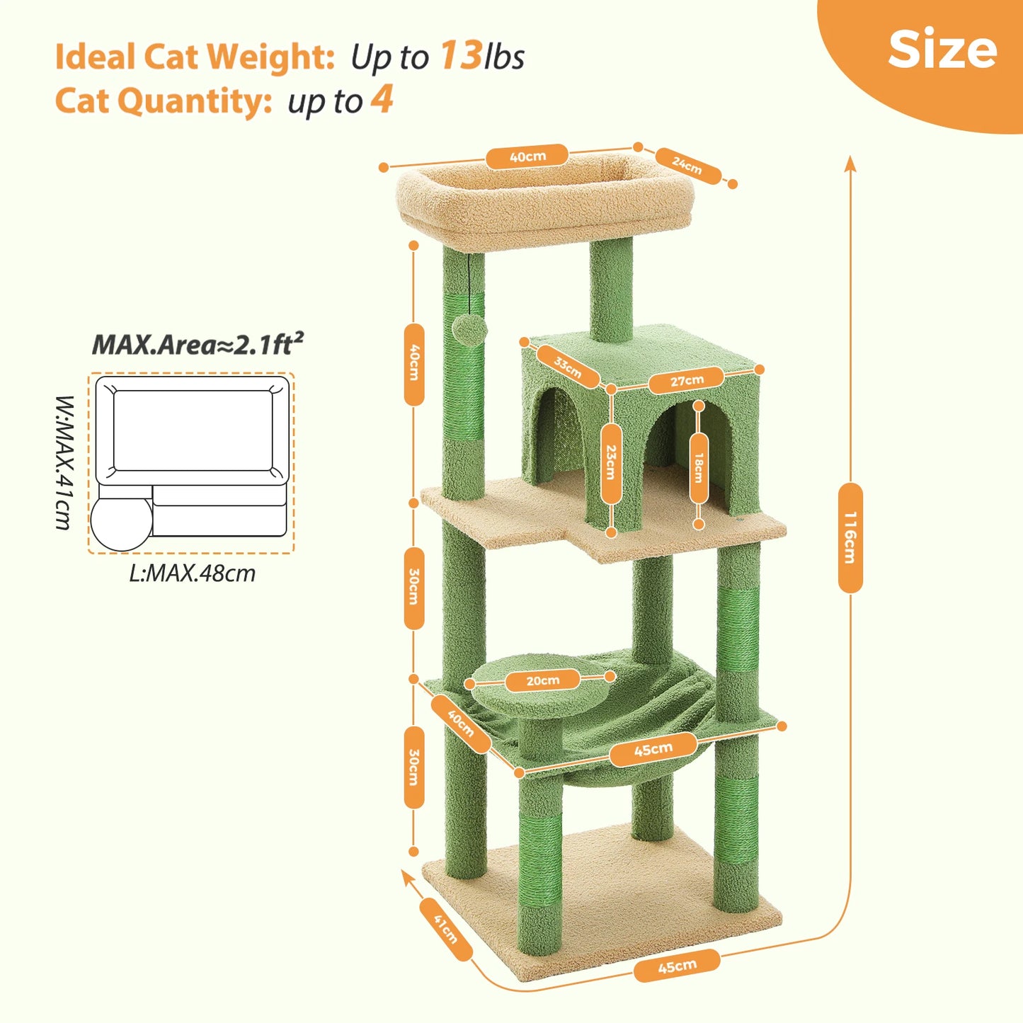 Cat Tree with Big Top Perch - We Have the Goodies 