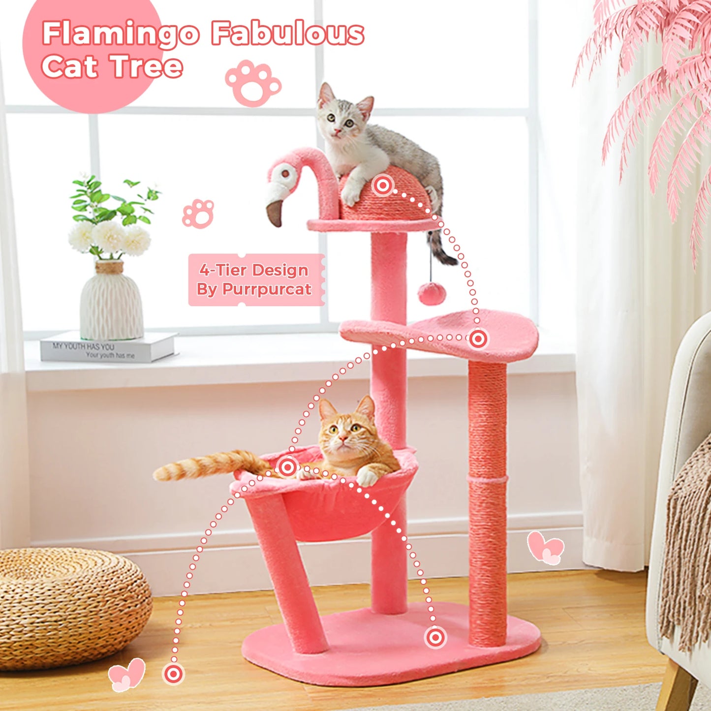 Cute Flamingo cat tree
