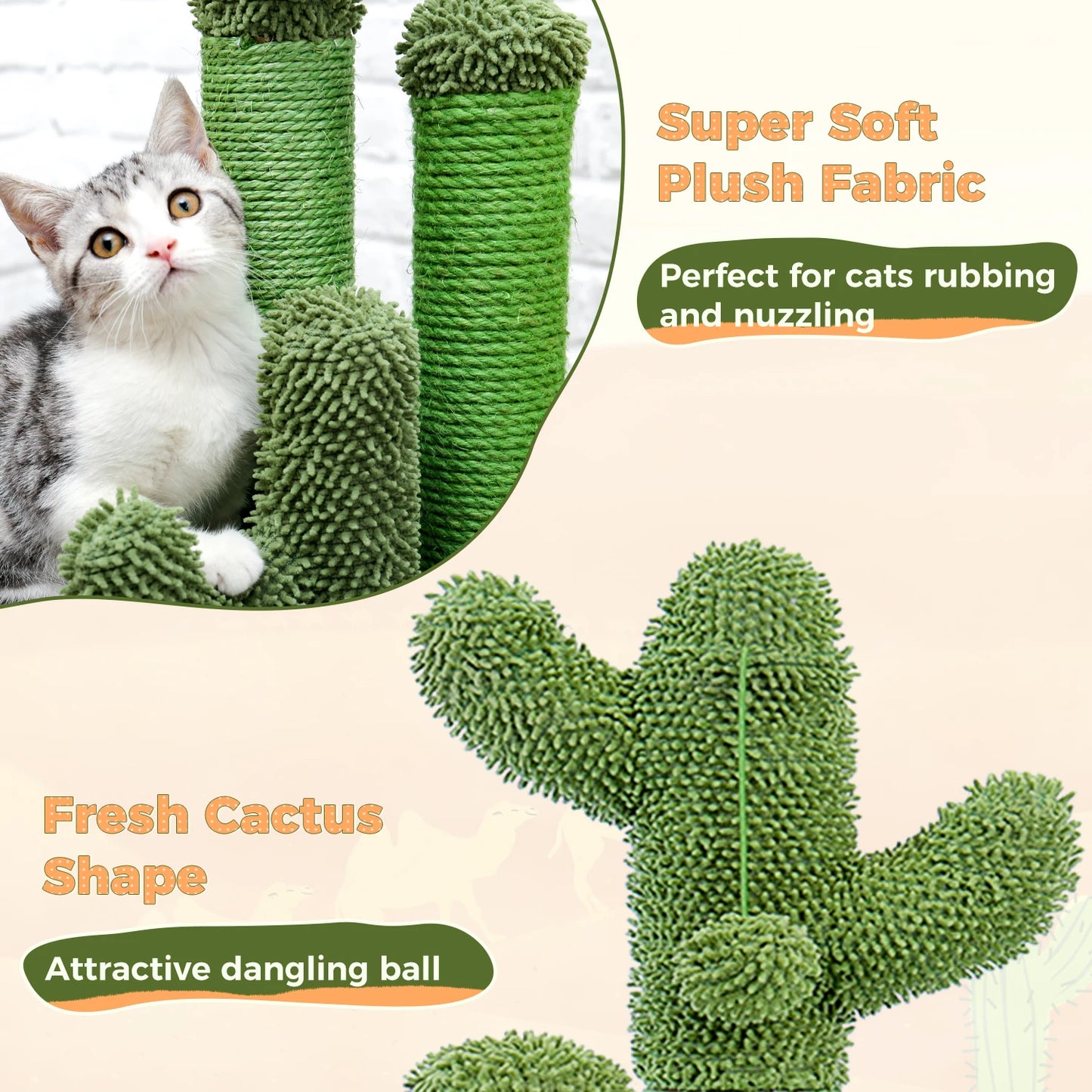 Cat Scratching Post with 3 Scratching Poles