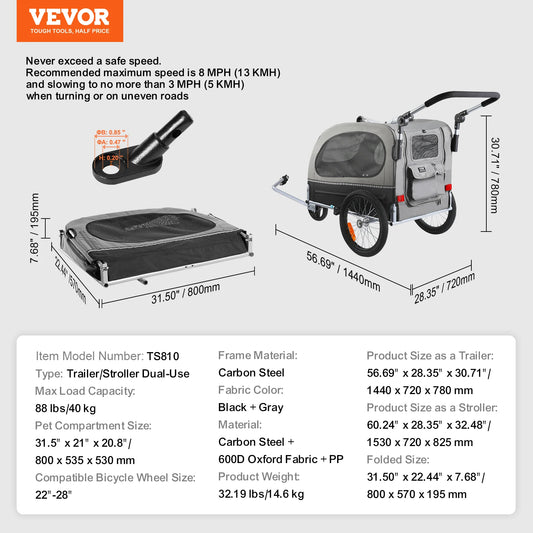 VEVOR 88 lbs Pet Stroller - We Have the Goodies 